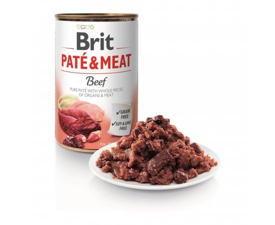 BRIT PATE &amp; MEAT FOOD WITH BEEF FOR DOGS 400G