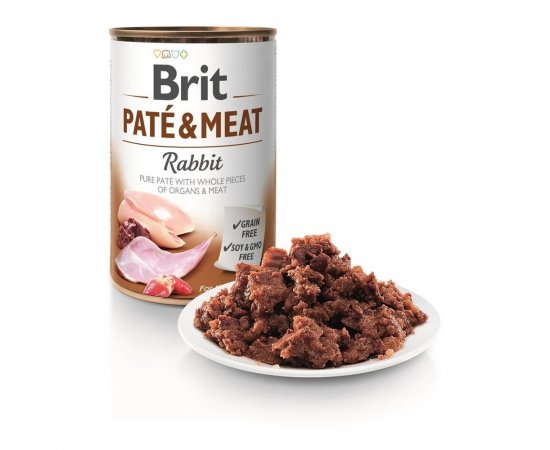 BRIT PATE &amp; MEAT FOOD WITH RABBIT FOR DOGS 400G