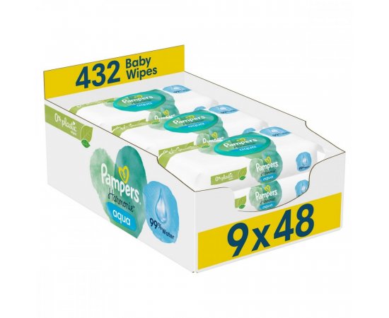 PAMPERS WIPES 432KS (9X48) HARMONIE AQUA