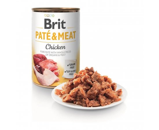 BRIT PATE &amp; MEAT FOOD WITH CHICKEN FOR DOGS 400G