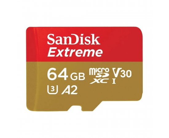 SANDISK EXTREME MICROSDXC 64 GB PRE AKCNE KAMERY + SD ADAPTER