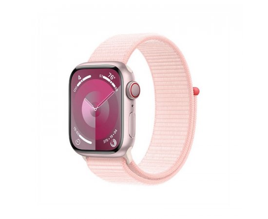 APPLE WATCH SERIES 9 GPS + CELLULAR 41MM PINK ALUMINIUM CASE WITH LIGHT PINK SPORT LOOP, MRJ13QC/A