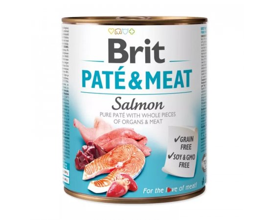 BRIT PATE &amp; MEAT SALMON 800G KONZERVA PRE PSOV