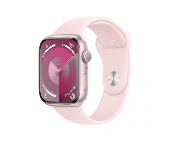 APPLE WATCH SERIES 9 GPS 45MM PINK ALUMINIUM CASE WITH LIGHT PINK SPORT BAND - M/L, MR9H3QC/A