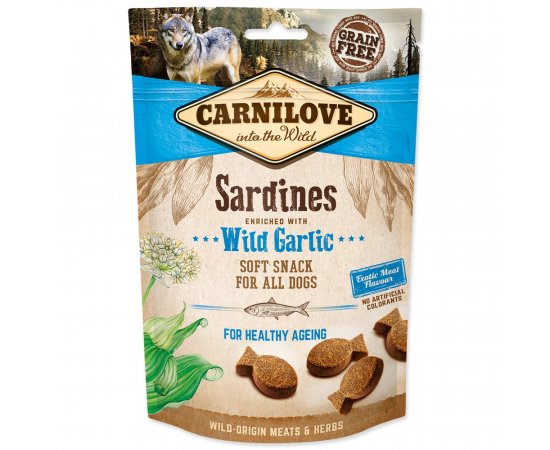 CARNILOVE DOG SEMI MOIST SNACK SARDINES ENRICHED WITH WILD GARLIC 200G (294-111371)