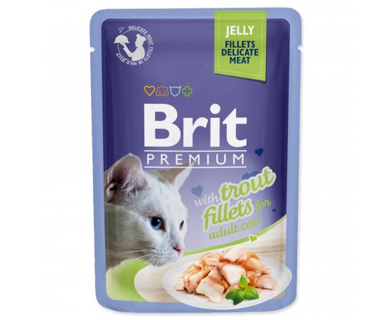 BRIT PREMIUM CAT KAPSICKA DELICATE FILLETS IN JELLY WITH TROUT 85G (293-111243)