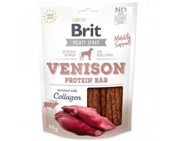 BRIT SNACK JERKY VENISON PROTEIN BAR 80G (294-111752)