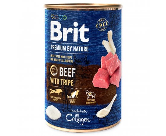 BRIT PREMIUM BY NATURE BEEF WITH TRIPES 400 G (294-100319)