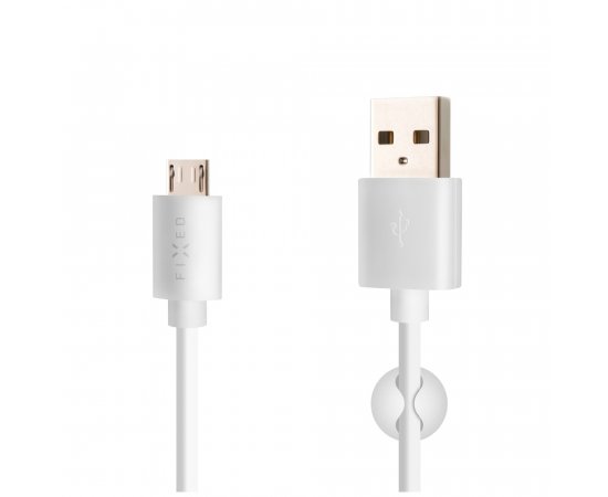 FIXED FIXD-UM-WH DATOVY A NABIJACI KABEL S KONEKTOROM MICRO USB, 2,4A, BIELY