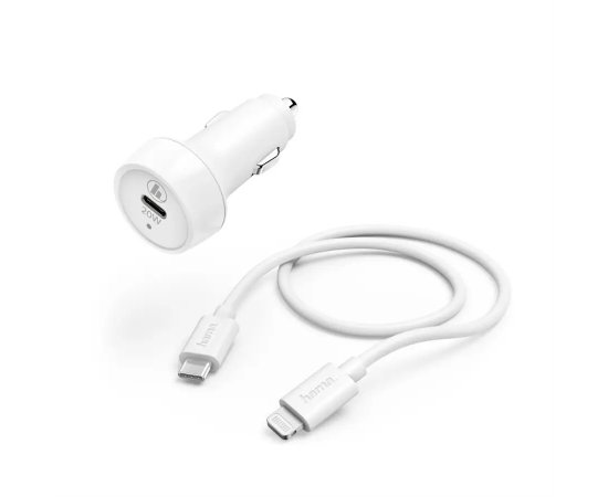 HAMA 210564 SET RYCHLA USB NABIJACKA DO VOZIDLA USB-C PD 20 W + KABEL USB-C LIGHTNING 1 M