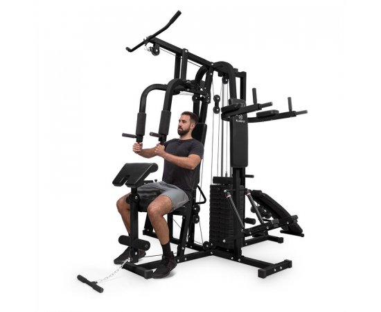 KLARFIT ULTIMATE GYM 9000, 7 STANIC, DO 150 KG, QR OCEL, CIERNA, 10033570