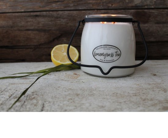 MILKHOUSE CANDLE LEMONGRASS TEA VONNA SVIECKA BUTTER JAR 2-KNOTOVA 454G, 23105