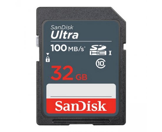 SANDISK ULTRA 32GB SDHC MEMORY CARD 100MB/S