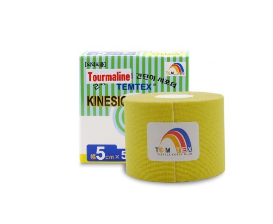 TEMTEX KINESIO TAPE TOURMALINE, ZLTA TEJPOVACIA PASKA 5CM X 5M