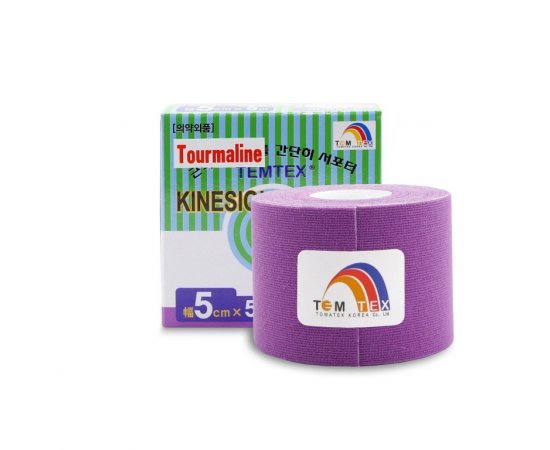 TEMTEX KINESIO TAPE TOURMALINE, FIALOVA TEJPOVACIA PASKA 5CM X 5M