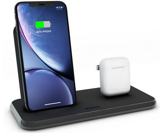 ZENS STAND+DOCK ALUMINIUM WIRELESS CHARGER - BLACK ZEDC06B