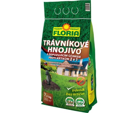 Hnojivo Agro  Floria trávnikové s odpudzujúcim účinkom proti krtkom 7.5 kg