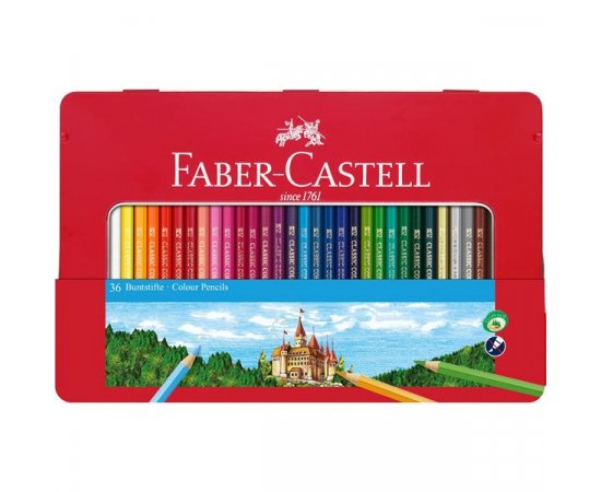 Pastelky Castell set 36 farebné v plechu s okienkom