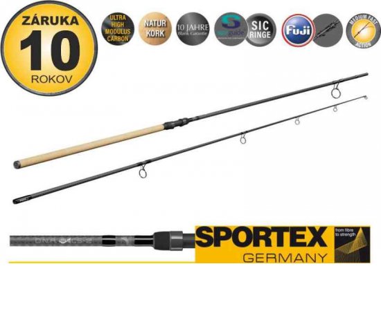 Kaprárske prúty SPORTEX D.N.A. CS-2 / 2-diel 360cm / 3,25lbs / rúčka - 3A korok