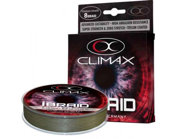 Pletená šnúra Climax iBraid zelená oliva 135m Priemer: 0,14mm / 11,3kg