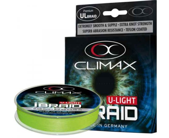 Pletená šnúra Climax iBraid U-Light neon-zelená 135m Priemer: 0,06mm / 4,5kg