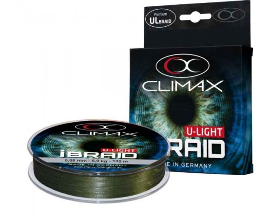 Pletená šnúra Climax iBraid U-Light zelená oliva 135m Priemer: 0,10mm / 7,5kg