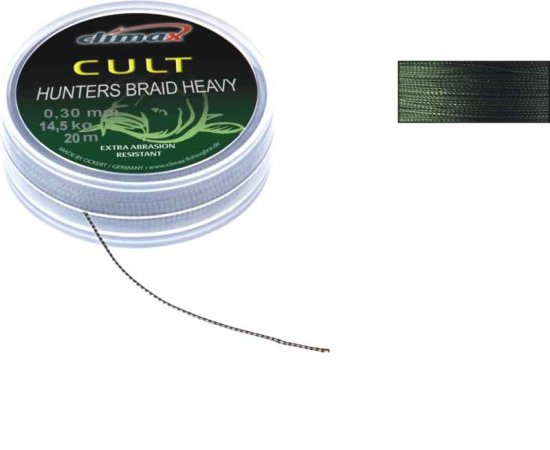 CLIMAX šnúra 20m - HUNTERS BRAID HEAVY Weed - 30lbs / 14,5kg / 20m