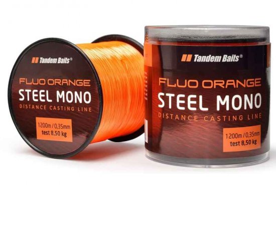 Silon Steel Mono Fluo orange Tandem Baits Dĺžka: 1200m / priemer: 0,35mm / 8,10kg
