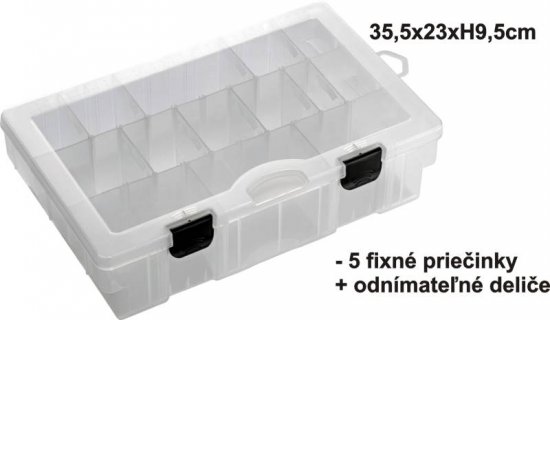 Krabička - BOX 35,5x23x9,5cm, 5pevné + variab. priehrad