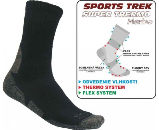 Rybárske Ponožky SPORTSTREK SUPER THERMO Merino veľkosť 37-40