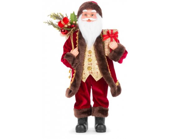 Dekorácia MagicHome Vianoce, Santa s darčekmi, 122 cm