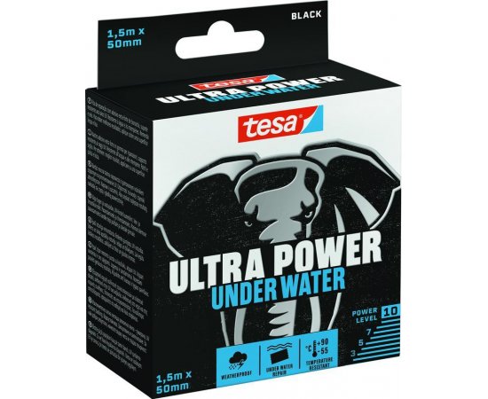 Páska tesa® Ultra Power Under Water, opravná, vodotesná, čierna, 50 mm, L-1,5 m