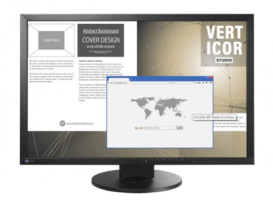 EIZO 24&quot; EV2430-BK, 1920 x 1200, IPS,16:10, 300 cd/m2, 1000:1, DP/DVI/Dsub, černý