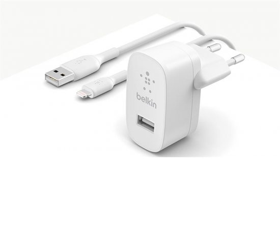 Belkin  12W USB-A nástěnná nabíječka + 1m lightning kabel, bílá