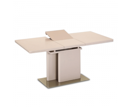 KONDELA Jedálenský rozkladací stôl, capuccino extra vysoký lesk, 120-160x80 cm, VIRAT