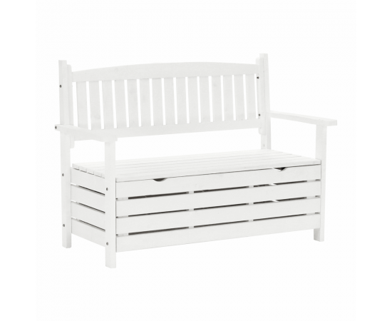 KONDELA Záhradná lavička, biela, 123,5 cm, DILKA