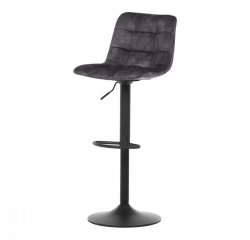 AUTRONIC AUB-711 GREY4 Židle barová, šedá sametová látka, černá podnož