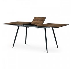 AUTRONIC HT-921 OLW Jídelní stůl, 140+40x80x76 cm, MDF deska, 3D dekor v imitaci staré dřevo, kov, černý lak
