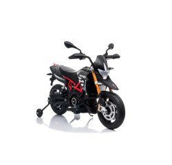 Elektrická Motorka APRILIA DORSODURO 900, Licencované, 12V batéria, EVA mäkké kolesá, 2 x 18W motor, Odpruženie, kovový rám, kovová vidlica, pomocné kolieska, Sivé