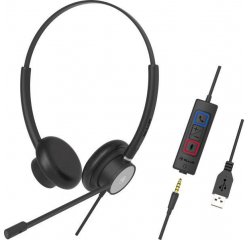 Tellur Wired Headset Voice 420, binaural, USB/3,5mm jack,  černá