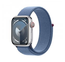 APPLE WATCH SERIES 9 GPS + CELLULAR 41MM SILVER ALUMINIUM CASE WITH WINTER BLUE SPORT LOOP,MRHX3QC/A