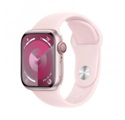 APPLE WATCH SERIES 9 GPS + CELLULAR 41MM PINK ALUMINIUM CASE WITH LIGHT PINK SPORTBAND-S/M,MRHY3QC/A