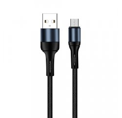COLORWAY KABEL USB MICROUSB (NYLON) 2.4A 1M, BLACK (CW-CBUM045-BK)