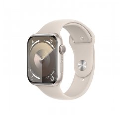 APPLE WATCH SERIES 9 GPS 45MM STARLIGHT ALUMINIUM CASE WITH STARLIGHT SPORT BAND - S/M, MR963QC/A