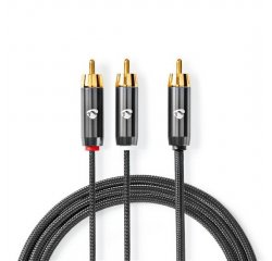 NEDIS ND-CATB24000GY30 STEREO AUDIO KABEL, RCA KONEKTOR - 2X RCA KONEKTOR, POZLATENY, 3M