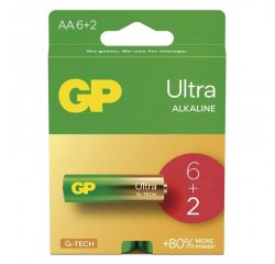 GP B02218 ULTRA LR6 ALKALICKA BATERIA (AA), 6+2 KS