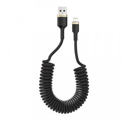 COLORWAY KABEL USB APPLE LIGHTNING (SPIRAL) 2.4A 1M, BLACK (CW-CBUL051-BK)