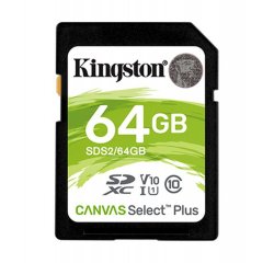 KINGSTON 64GB SDXC CANVAS SELECT PLUS U1 V10 CL10 100MB/S, SDS2/64GB