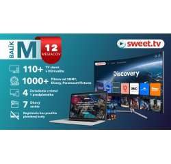 SWEET.TV, 12 MESACNE PREDPLATNE, BALIK M, 110+ STANIC