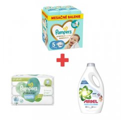 PAMPERS PREMIUM MBP S5 148KS (11-16KG) + WIPES 144KS (3X48) HARMONIE AQUA +ARIEL 34PD 1.7L SENS.SKIN